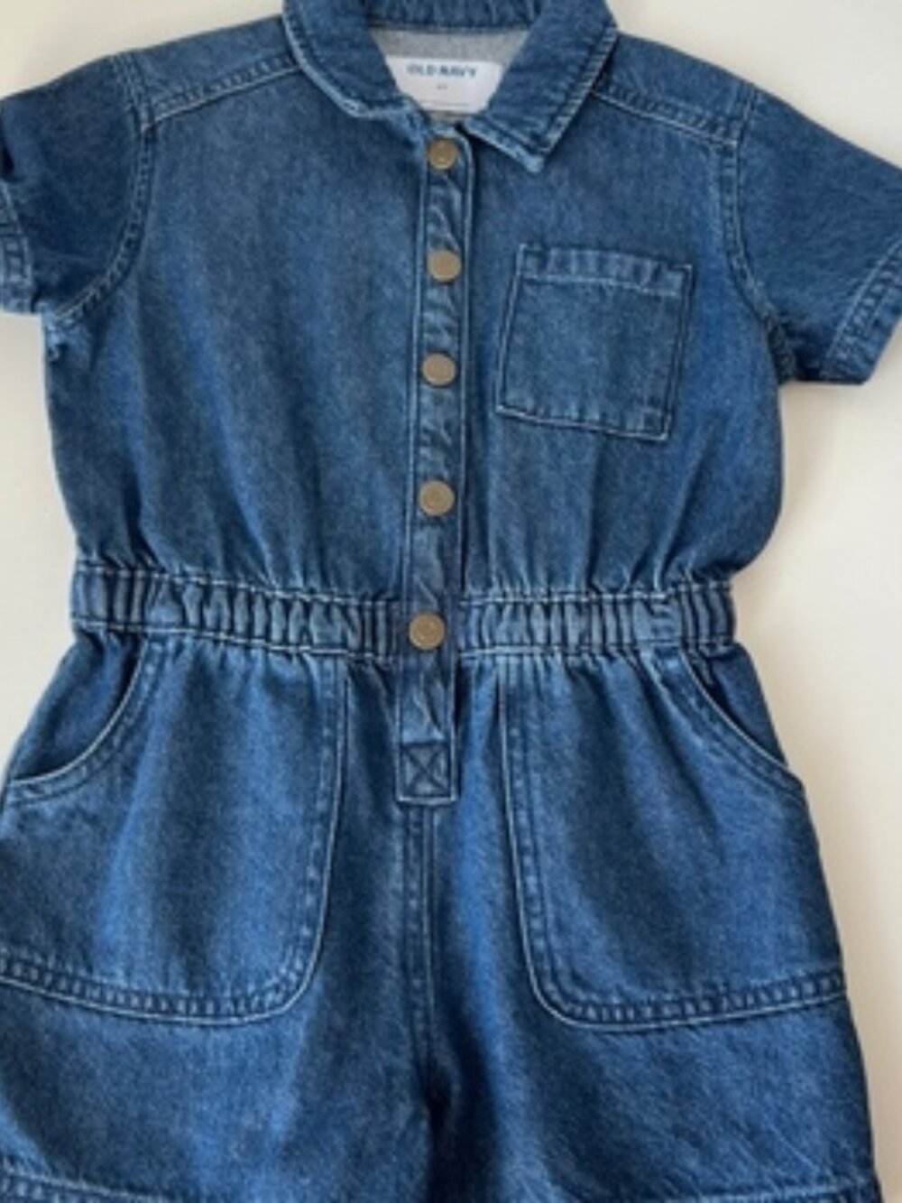 Old Navy Toddler Girls Denim Utility Romper 4T NWOT